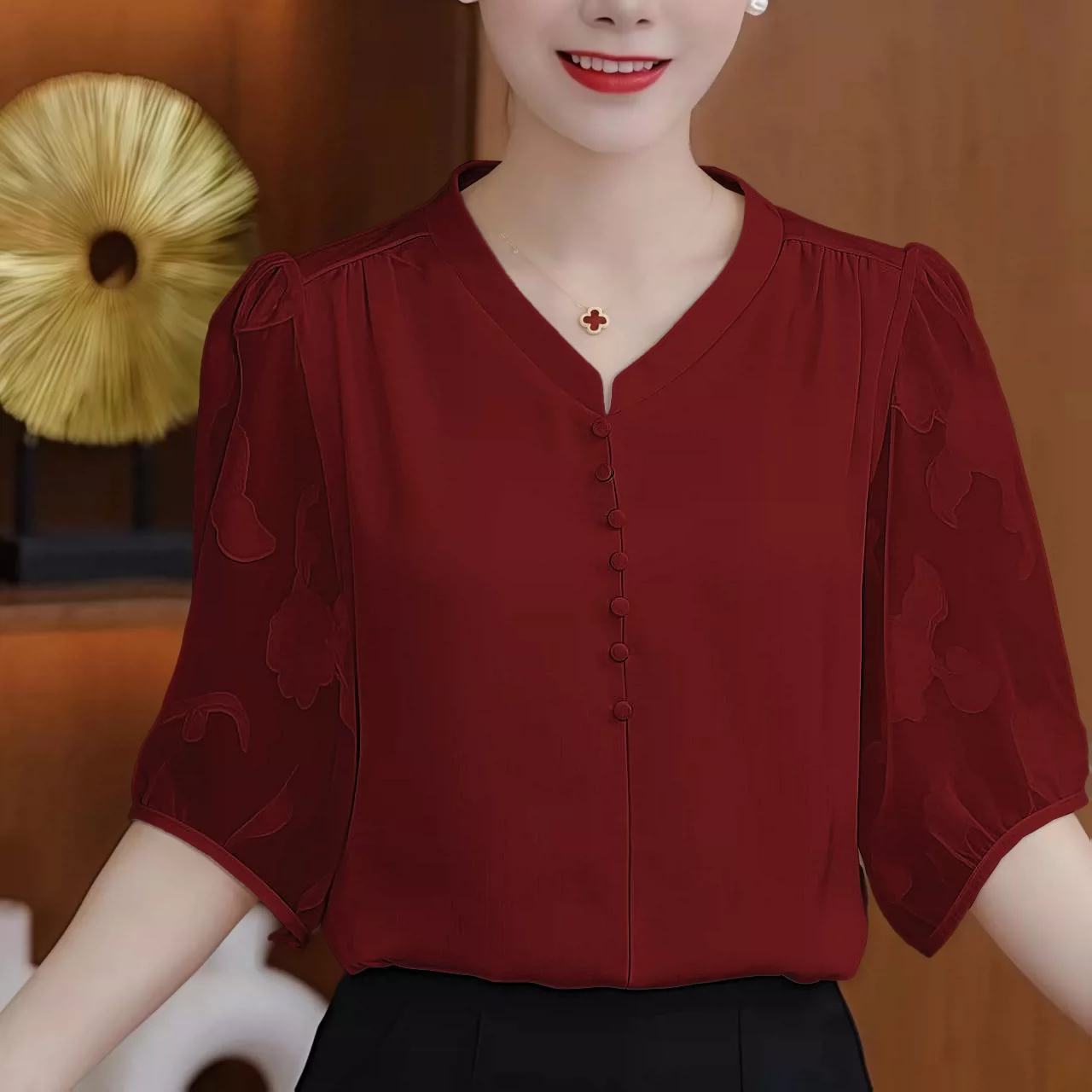 H 高级感夏季新款气质减龄洋气上衣轻奢风设计感百搭修身显瘦上衣 13