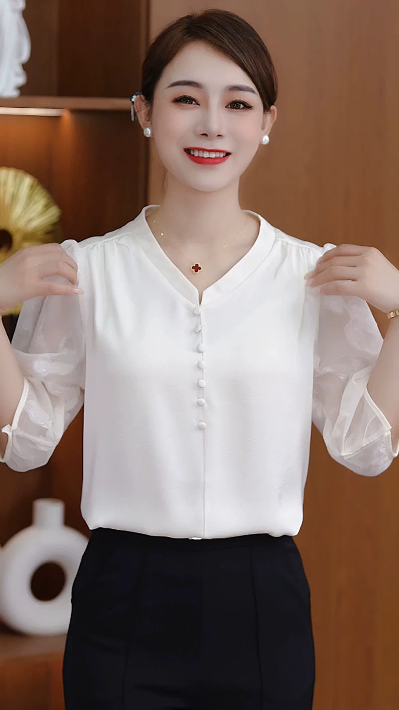 H 高级感夏季新款气质减龄洋气上衣轻奢风设计感百搭修身显瘦上衣 15