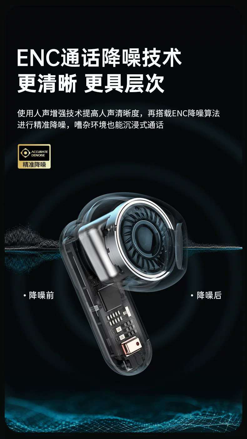 2026新款无线蓝牙耳机半入耳式电竞无延迟高音质降噪无线耳机 3