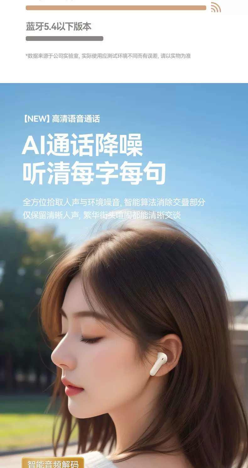 2025新半入耳式蓝牙耳机无线动降噪蓝牙耳机超长续航数显蓝牙耳机 4