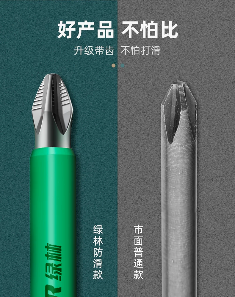 绿林批头防滑十字强磁电动螺丝刀批头套装高硬度披头风批头手电钻 6