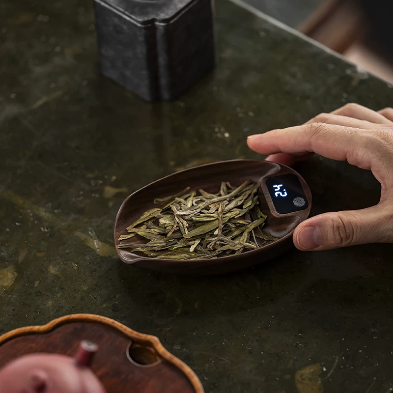 精准黑胡桃实木电子茶则茶叶称克数专用电子秤茶道普洱茶荷量茶器 19