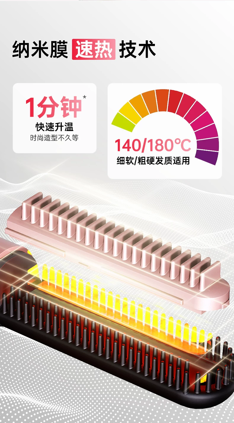 小泉成器KOIZUMI刘海梳迷你无线直发梳便携式电热梳子高颅顶神器 13