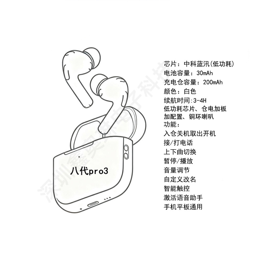 华强北蓝牙耳机无线tws7代六代五代四代三代二代pro4pro6源头工厂 17