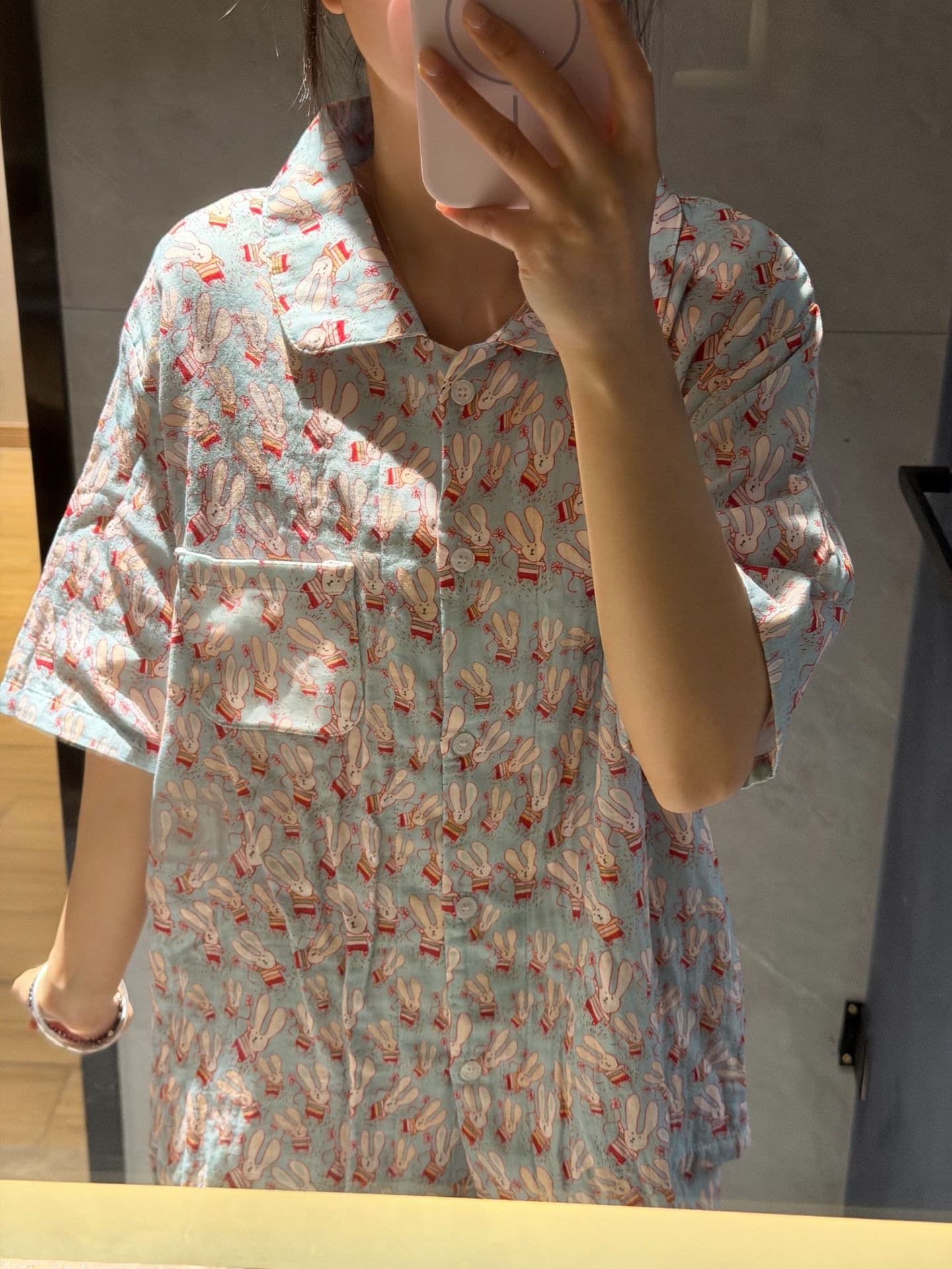 短袖短裤~100%棉A类双层纱小翻领少女睡衣套装夏季家居服 10
