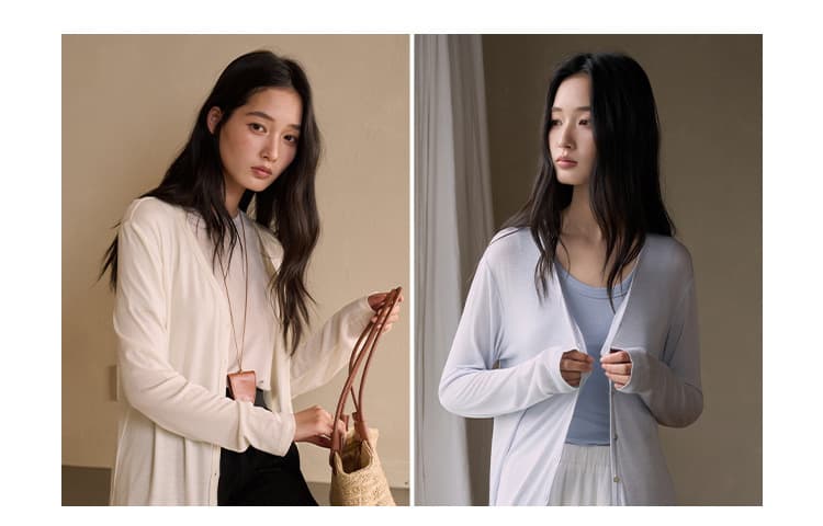 春夏天丝莫代尔开衫女蚕丝羊毛韩系亲肤针织衫轻薄纽扣长袖上衣 19