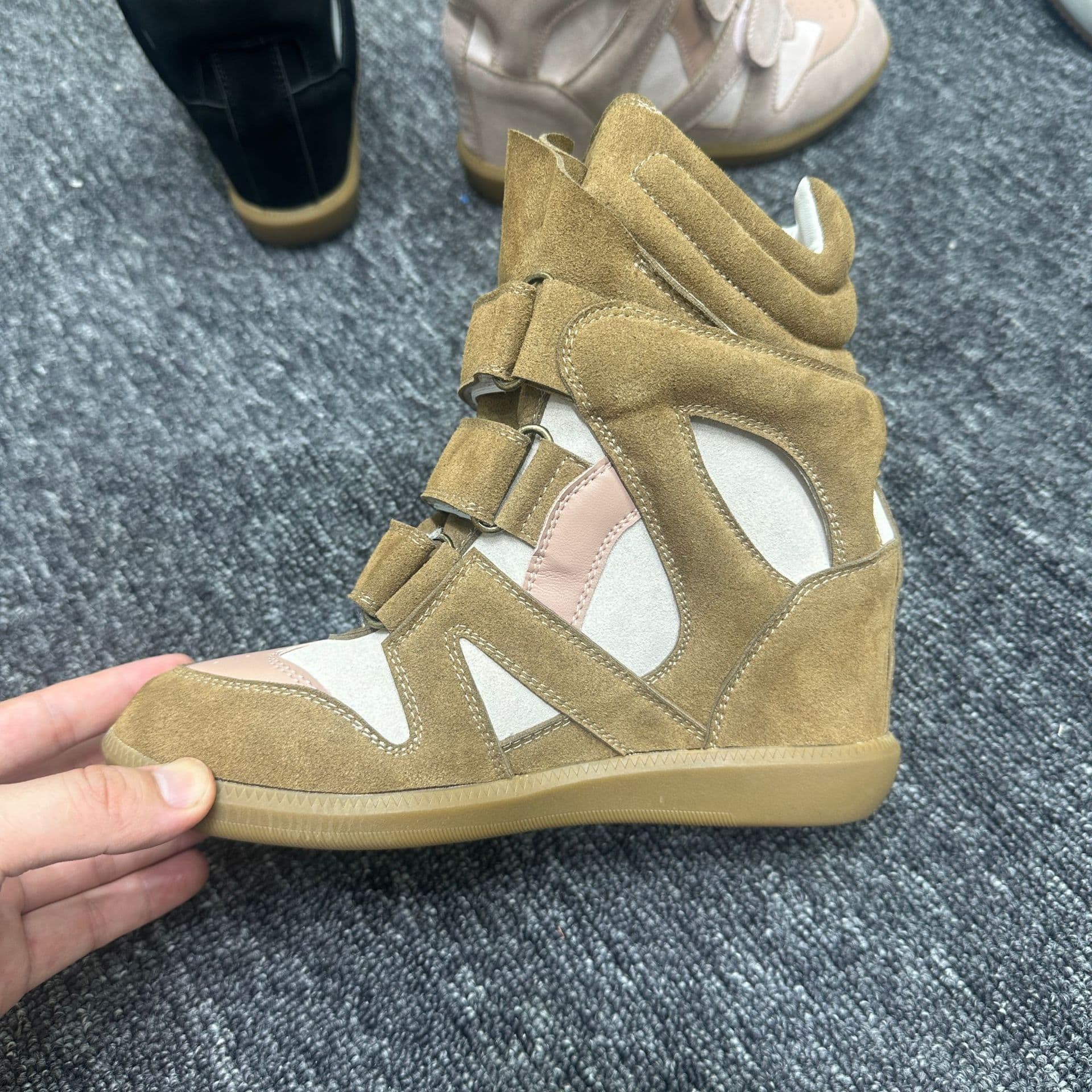 外贸跨境专供欧美街头爆款内增高休闲鞋伊莎贝尔高帮鞋休闲运动鞋 22