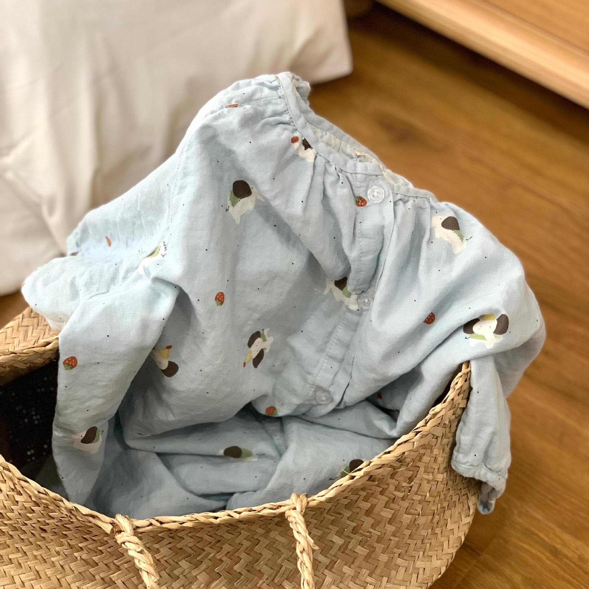 圆领短袖短裤A类全棉双层纱套头睡衣套装家居服纯棉纱布亲肤透气 6