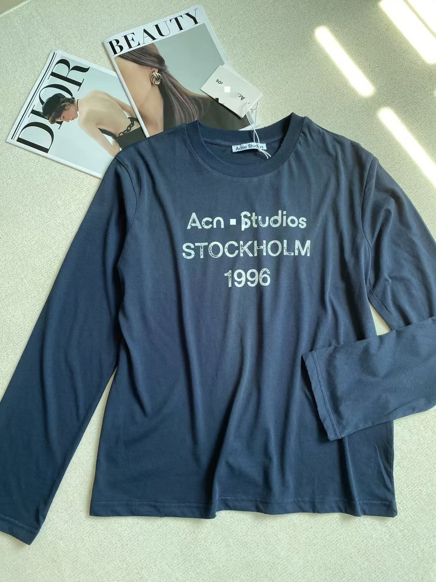 官同 AC做旧磨破限定美式复古1996字母女长袖T恤打底防晒 10
