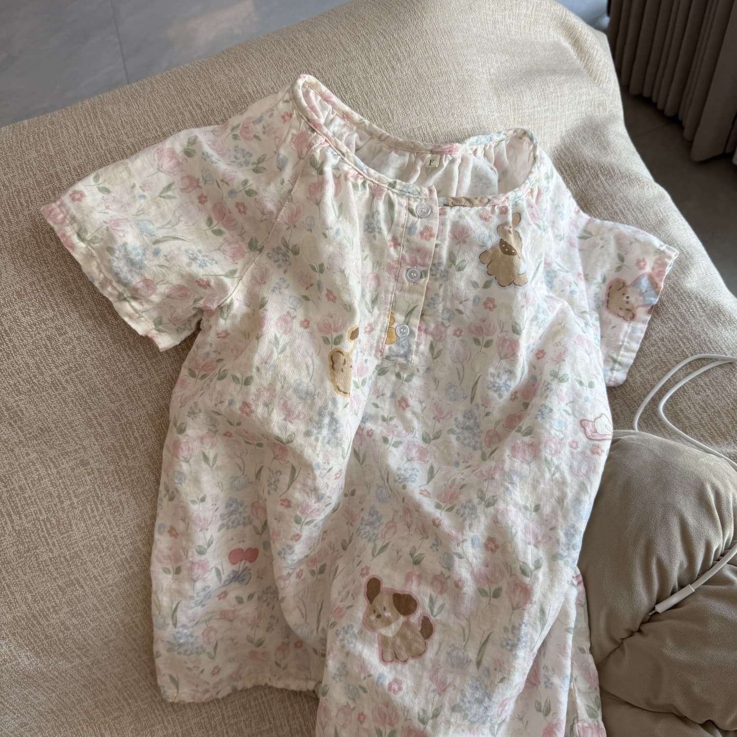 圆领短袖短裤A类全棉双层纱套头睡衣套装家居服纯棉纱布亲肤透气 21