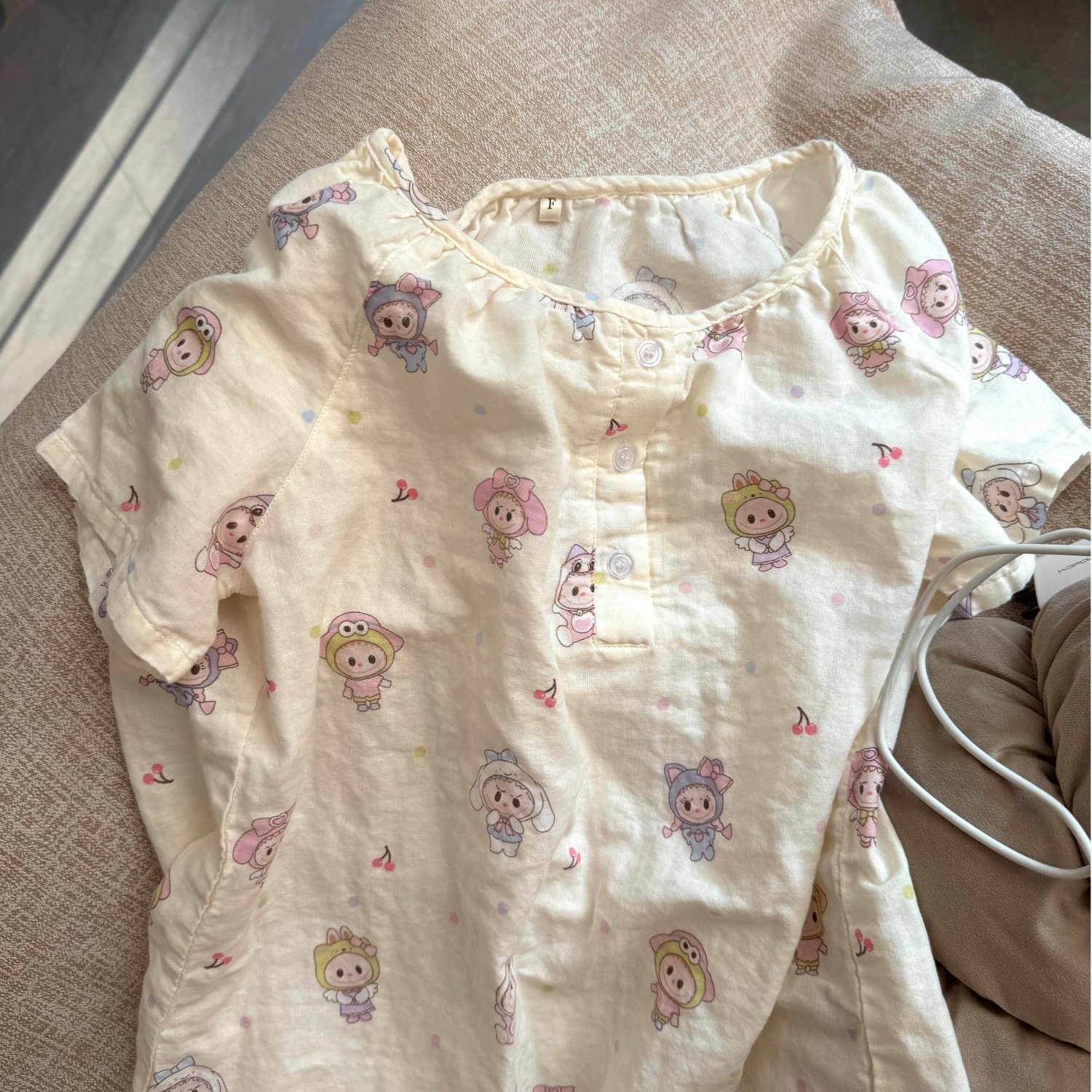 圆领短袖短裤A类全棉双层纱套头睡衣套装家居服纯棉纱布亲肤透气 12