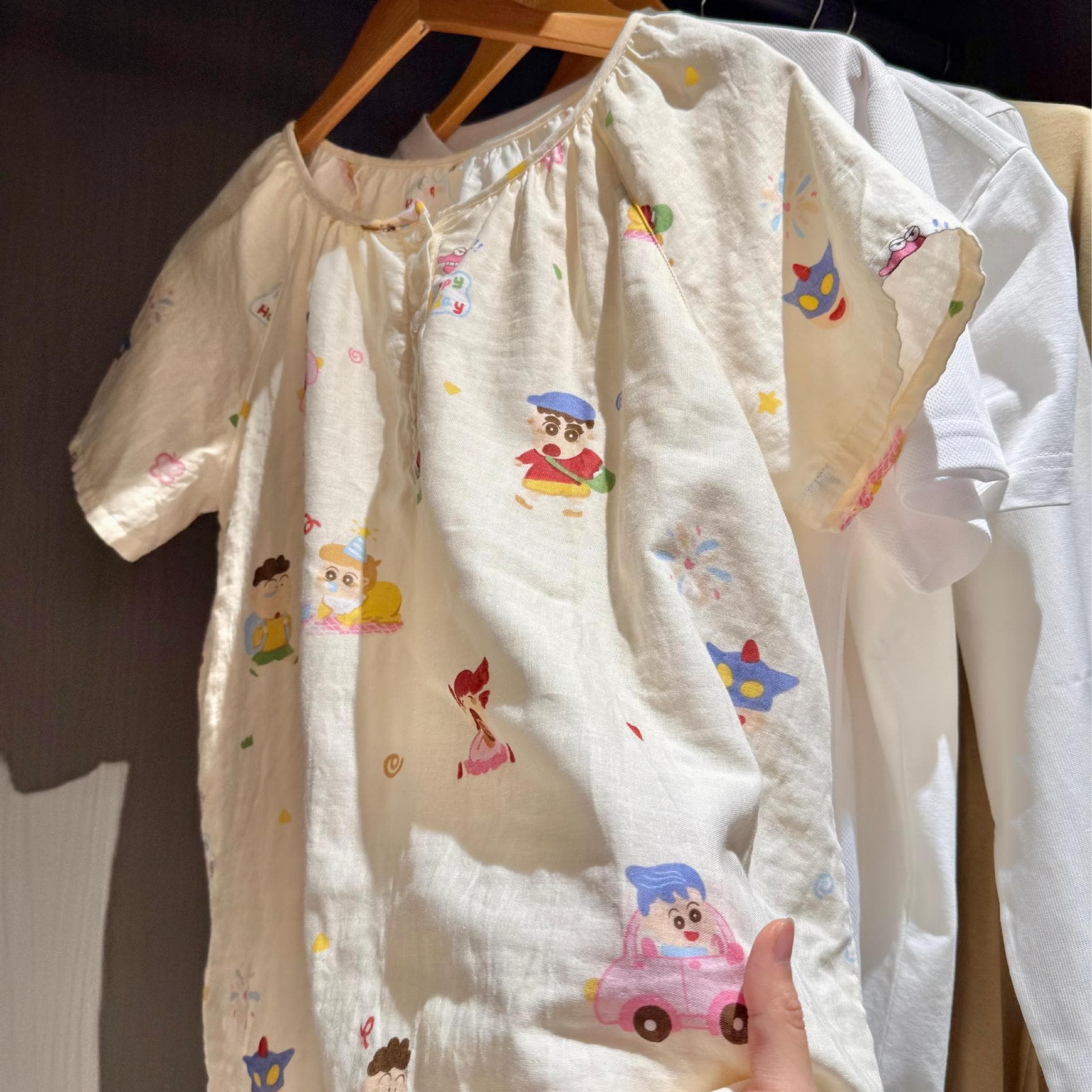 圆领短袖短裤A类全棉双层纱套头睡衣套装家居服纯棉纱布亲肤透气 17