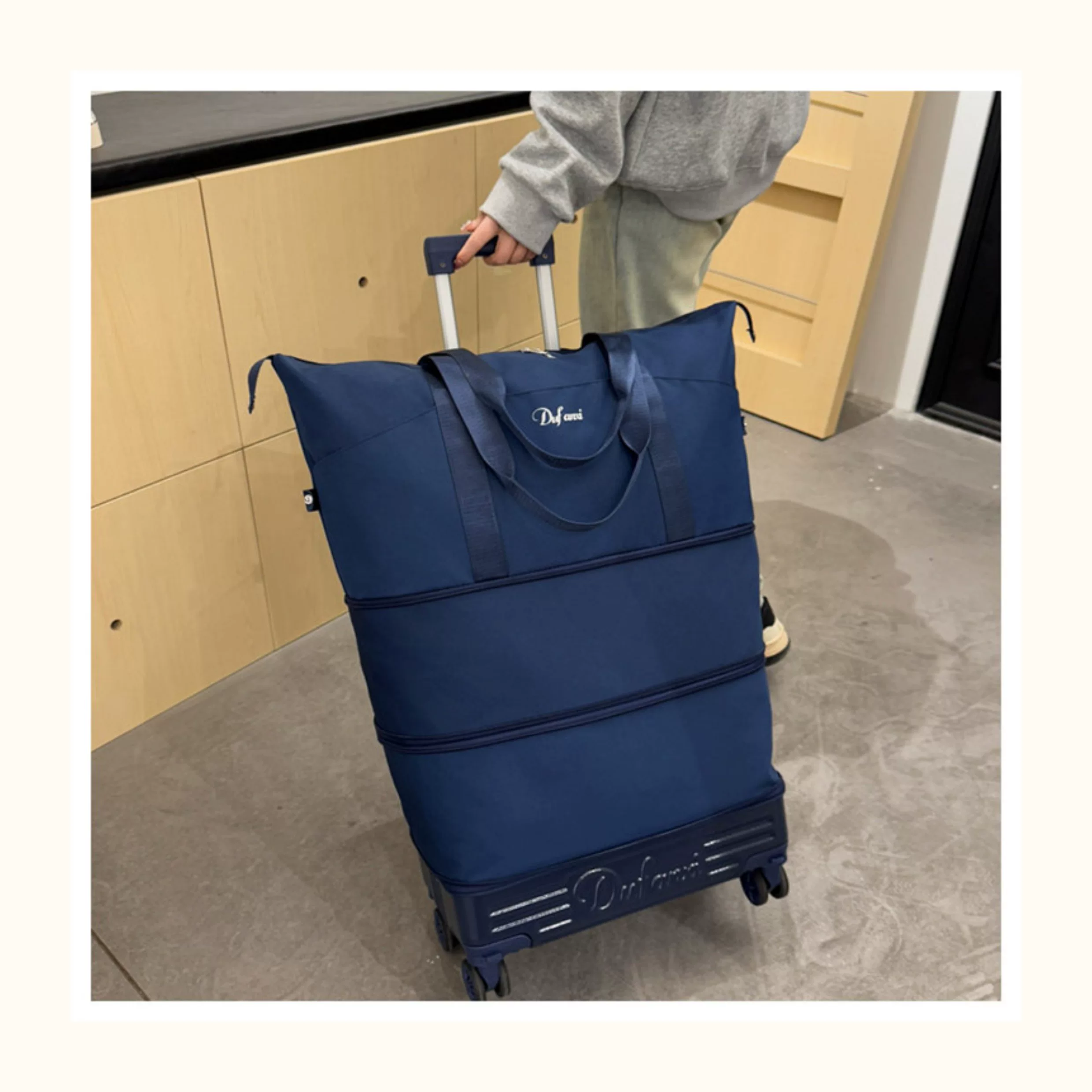 万向轮背拉两用旅行包带拉杆新款行李袋收纳包瑜伽待产出差手提包 42