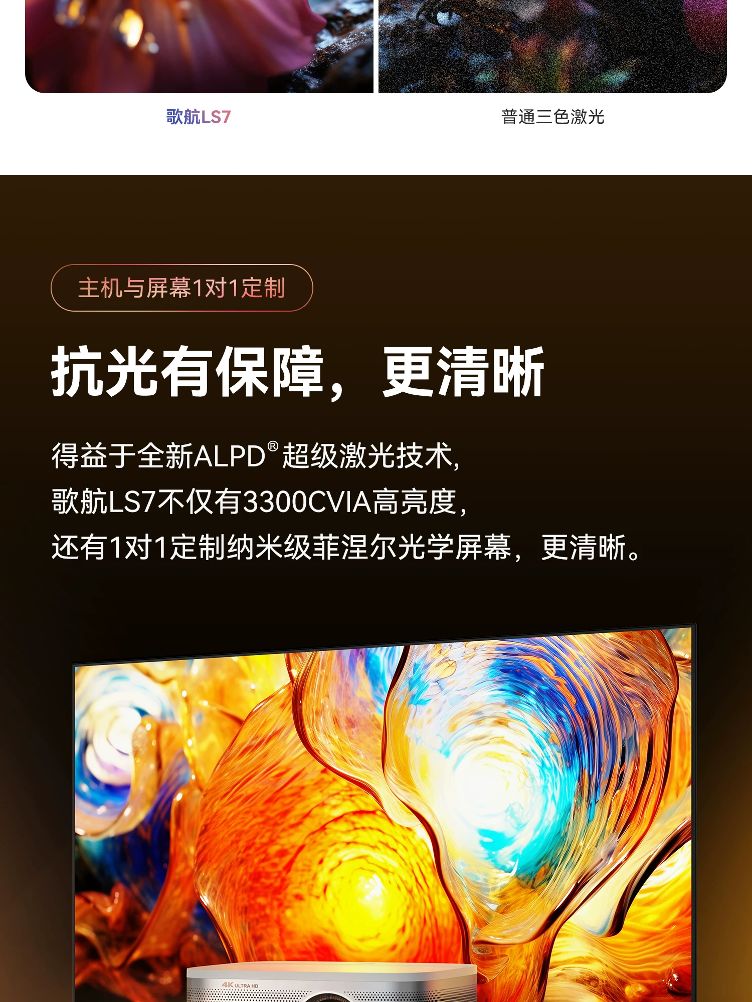 【歌航LS7+Mini无线音响】投影仪家用超高清客厅投影机2026新款家庭影院卧室 8