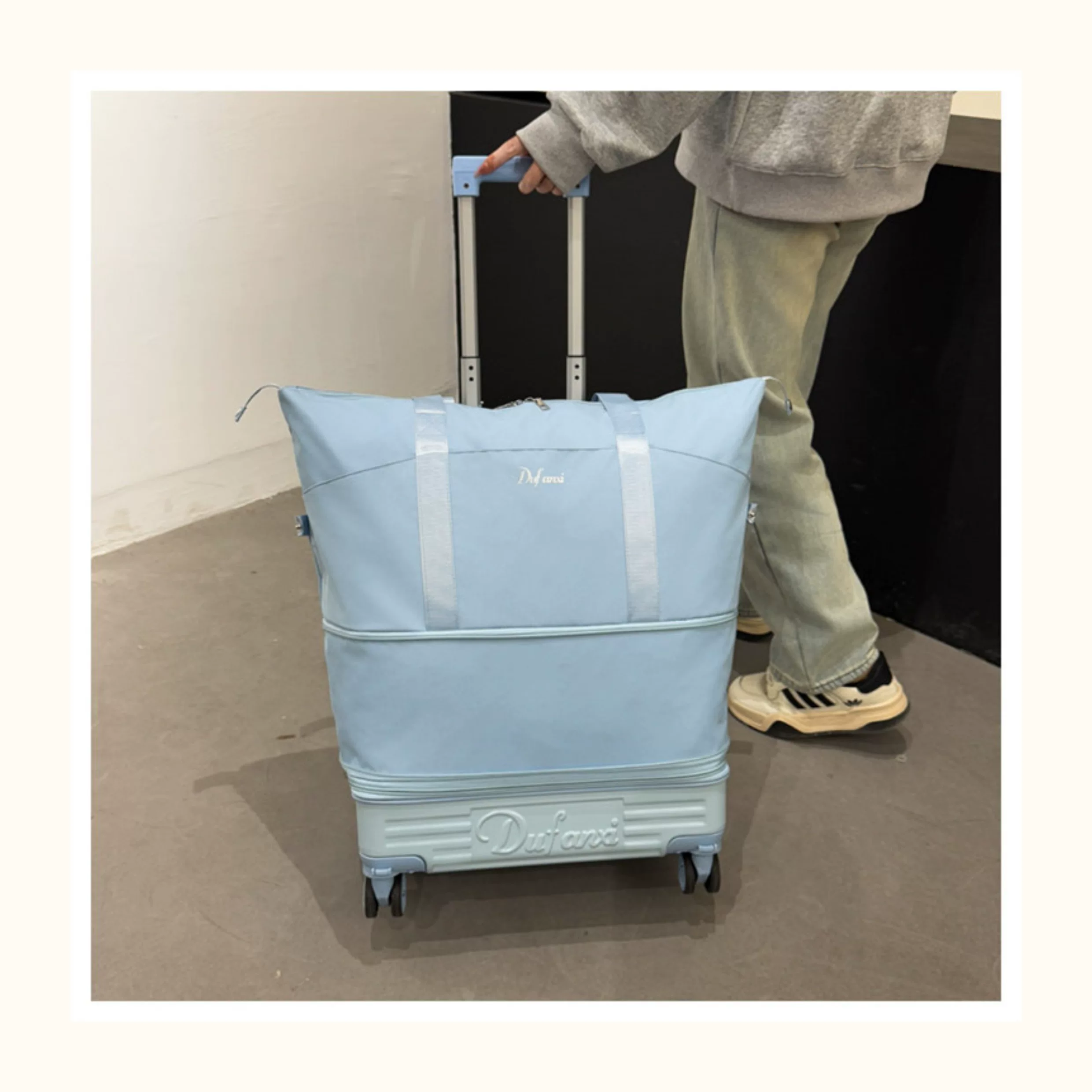 万向轮背拉两用旅行包带拉杆新款行李袋收纳包瑜伽待产出差手提包 38
