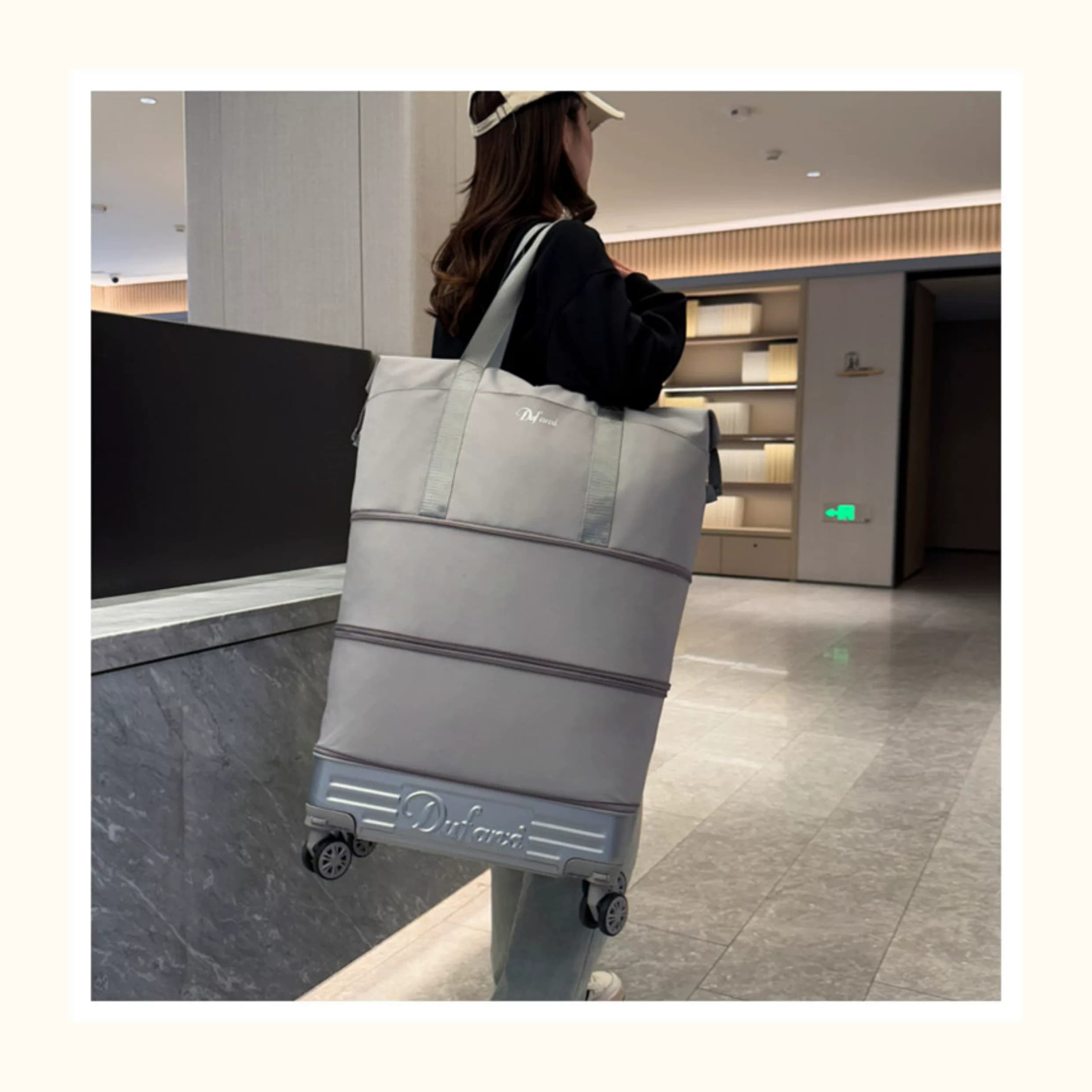 万向轮背拉两用旅行包带拉杆新款行李袋收纳包瑜伽待产出差手提包 27
