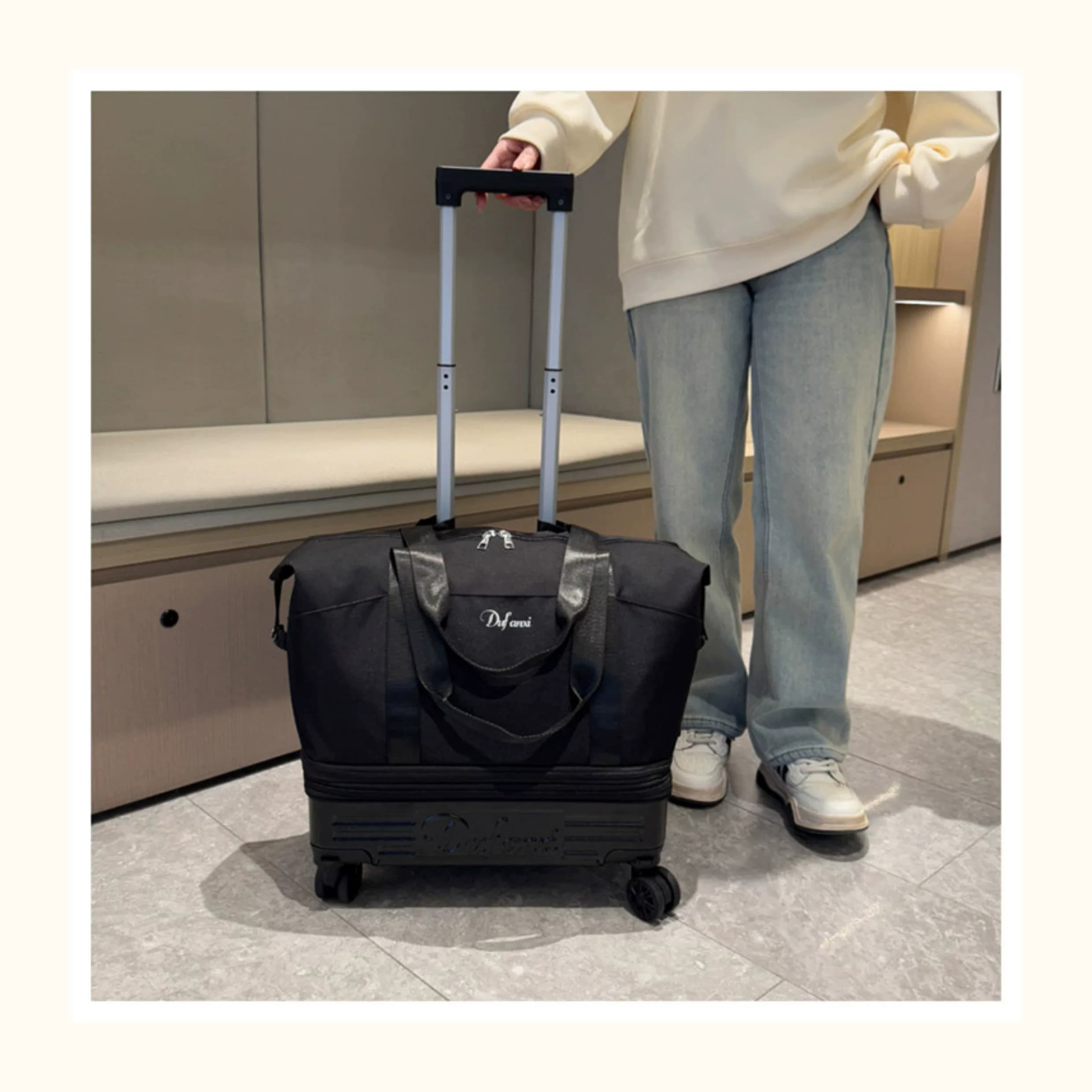 万向轮背拉两用旅行包带拉杆新款行李袋收纳包瑜伽待产出差手提包 29