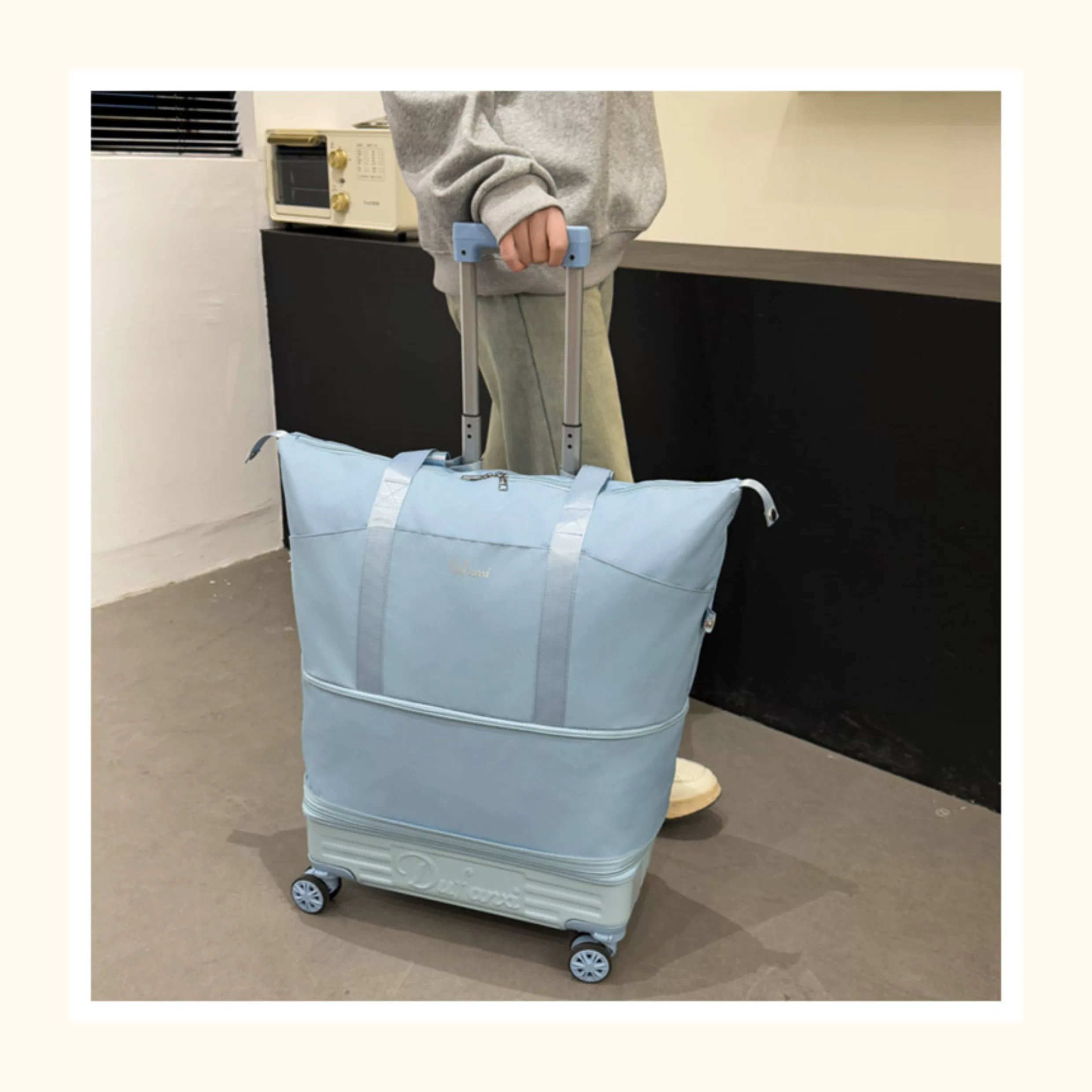 万向轮背拉两用旅行包带拉杆新款行李袋收纳包瑜伽待产出差手提包 39