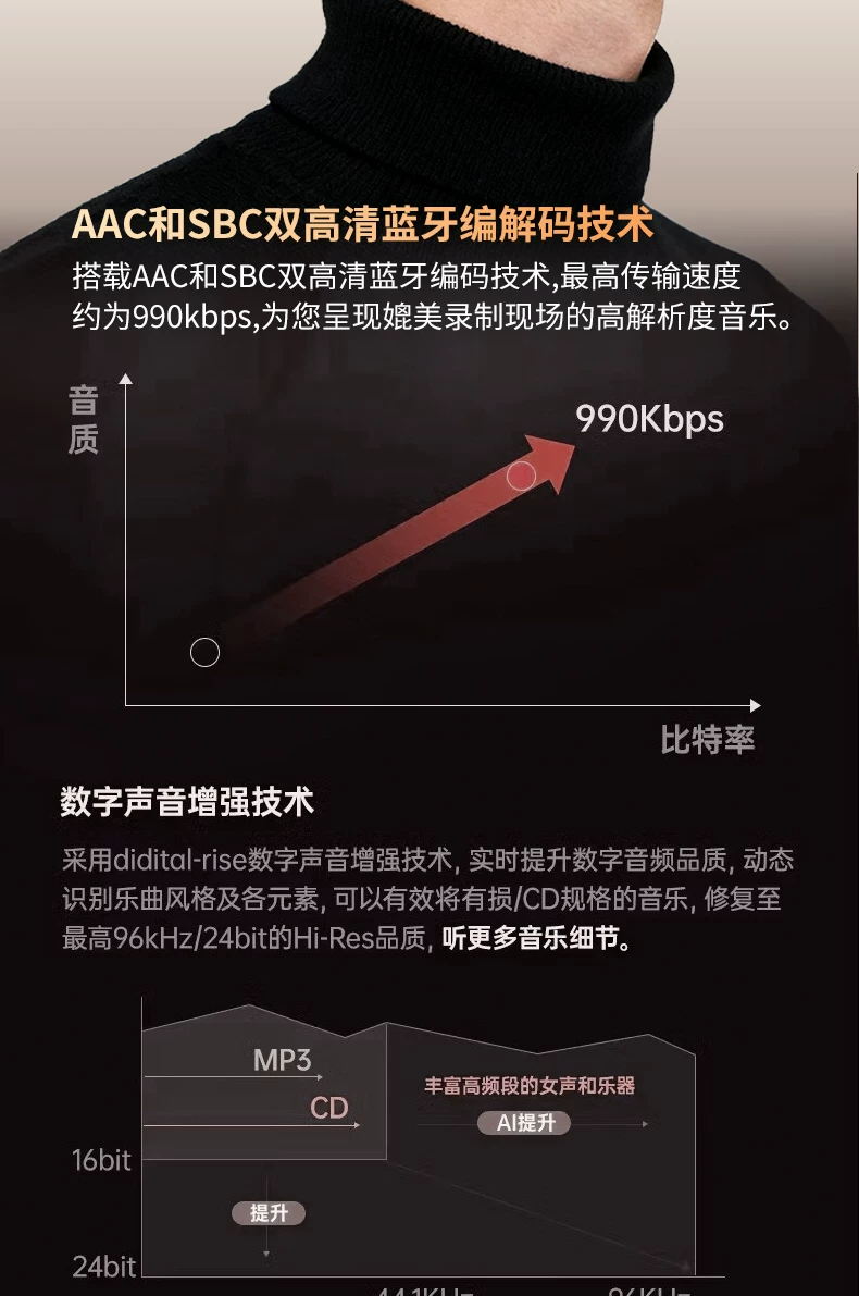 吾酷AI智能翻译蓝牙耳机气骨传导挂耳运动跑步无线磁吸换电长续航 19
