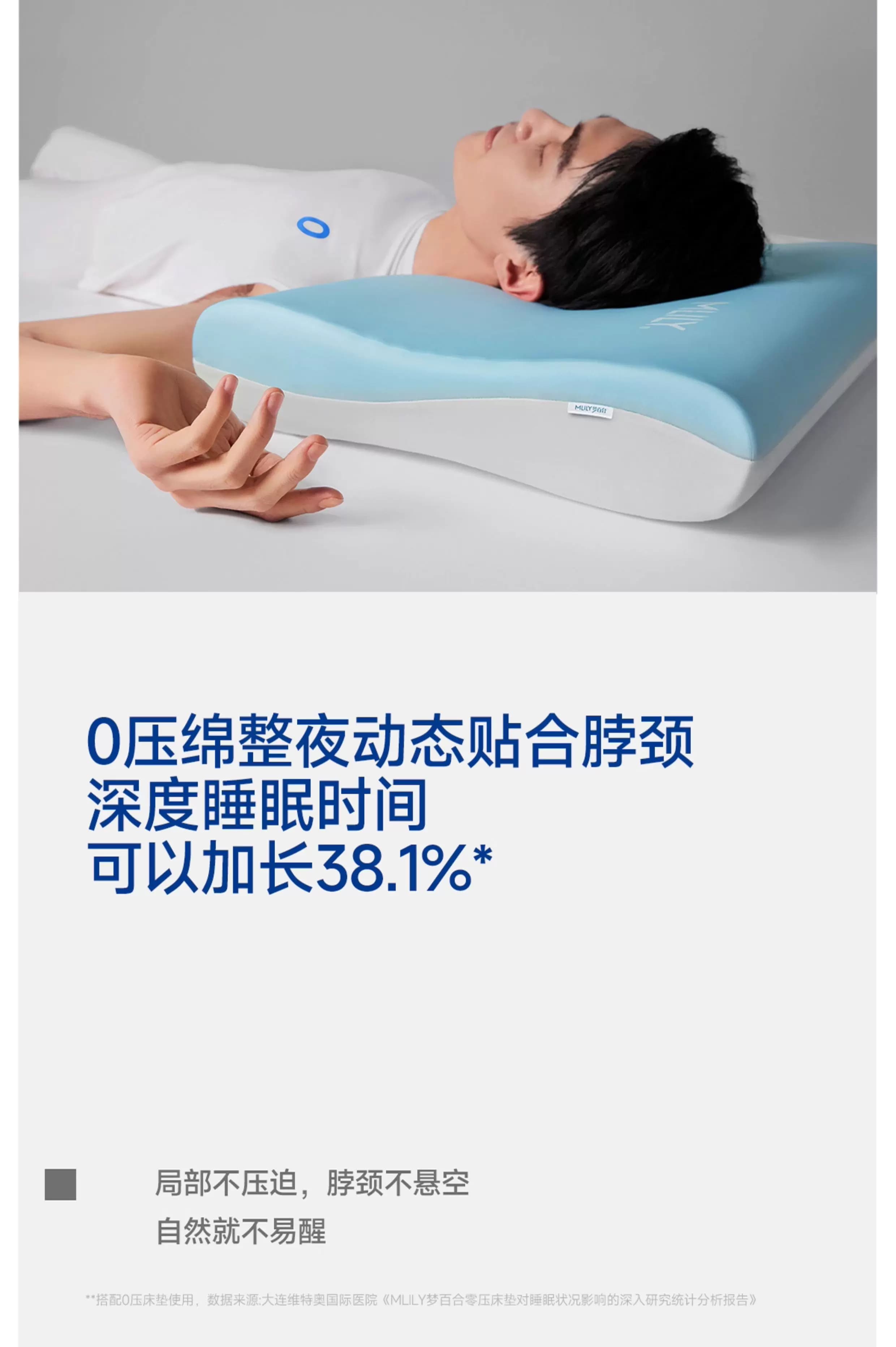 梦百合Mlily枕头0压深睡枕PRO记忆棉护颈椎助睡眠成人枕芯慢回弹 13