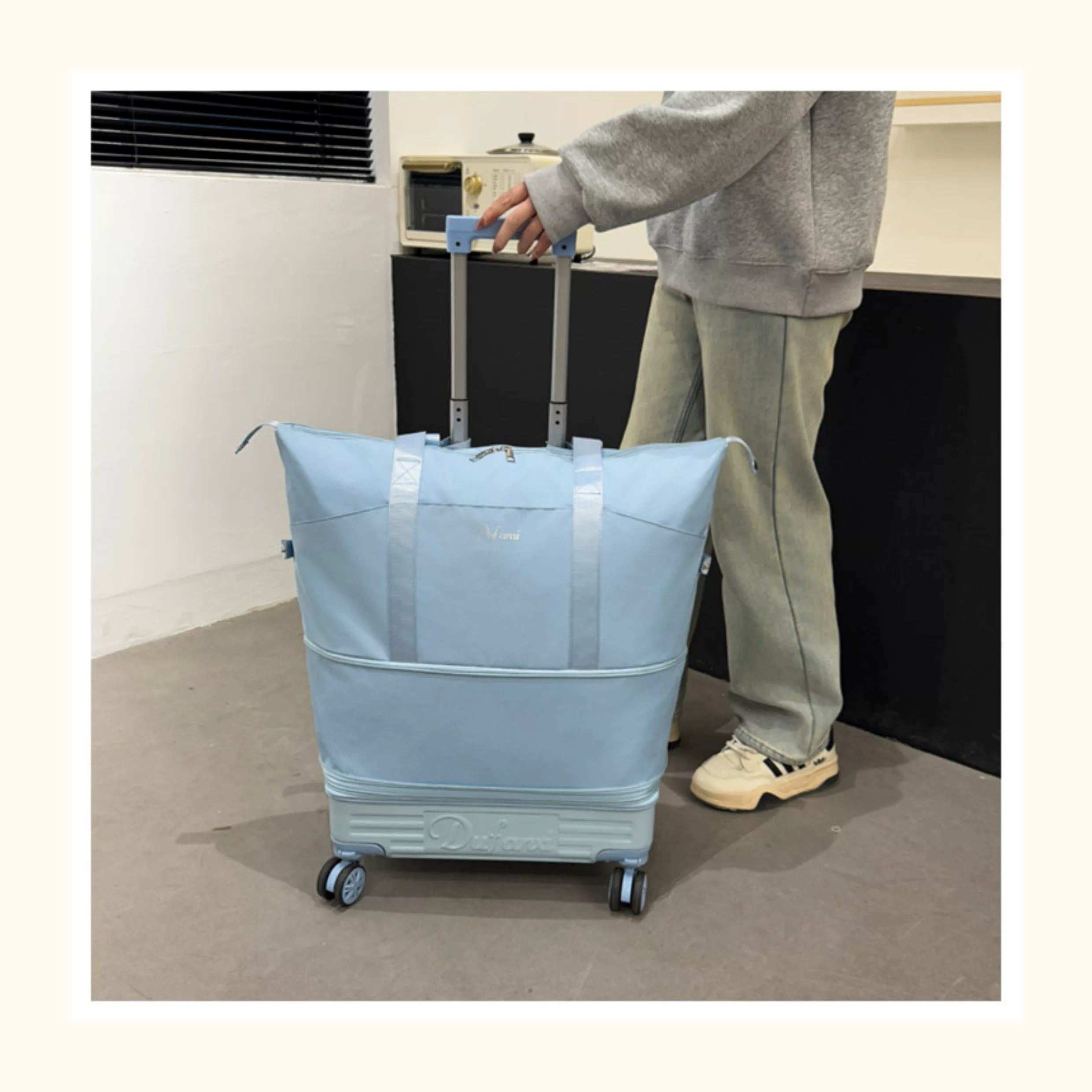 万向轮背拉两用旅行包带拉杆新款行李袋收纳包瑜伽待产出差手提包 37