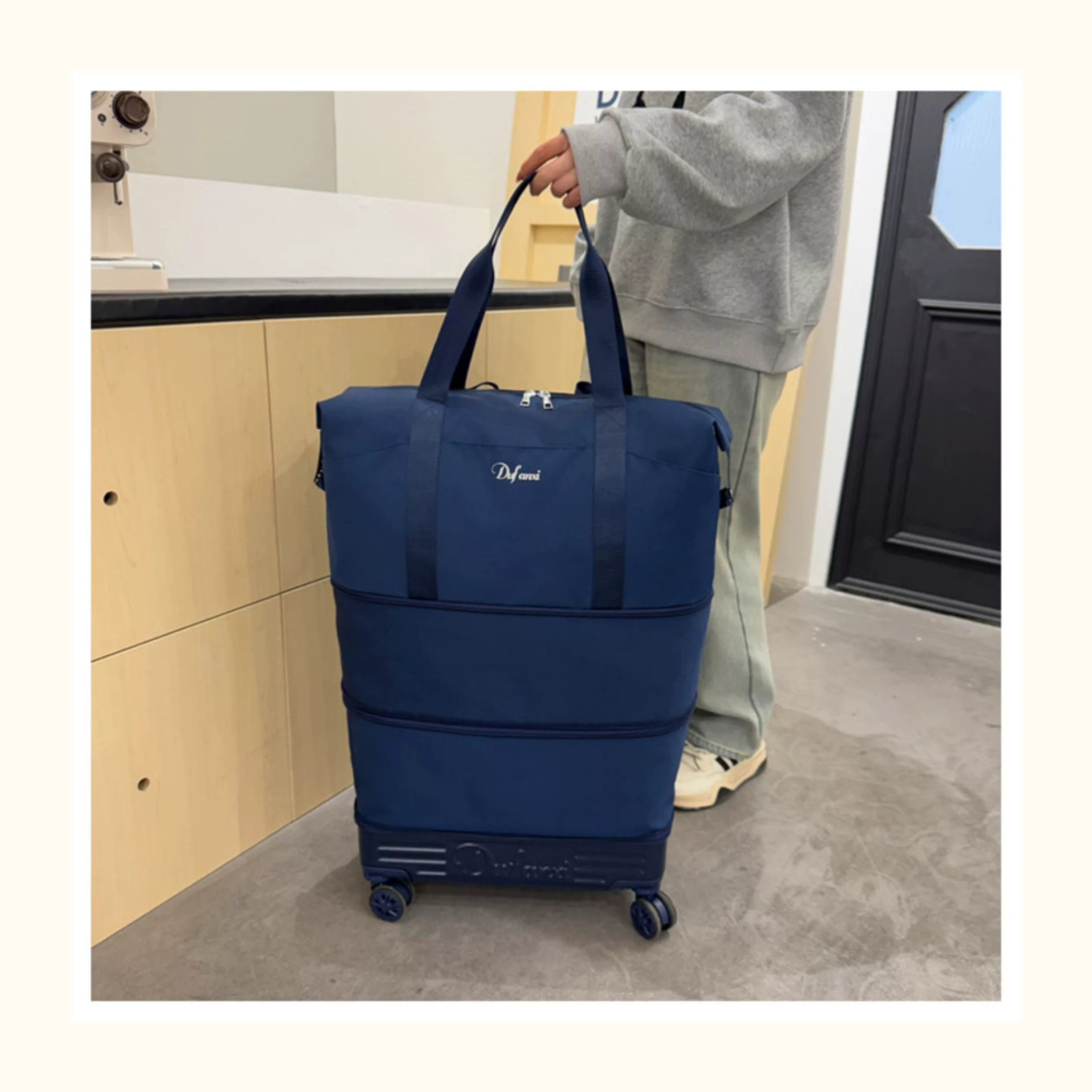 万向轮背拉两用旅行包带拉杆新款行李袋收纳包瑜伽待产出差手提包 51