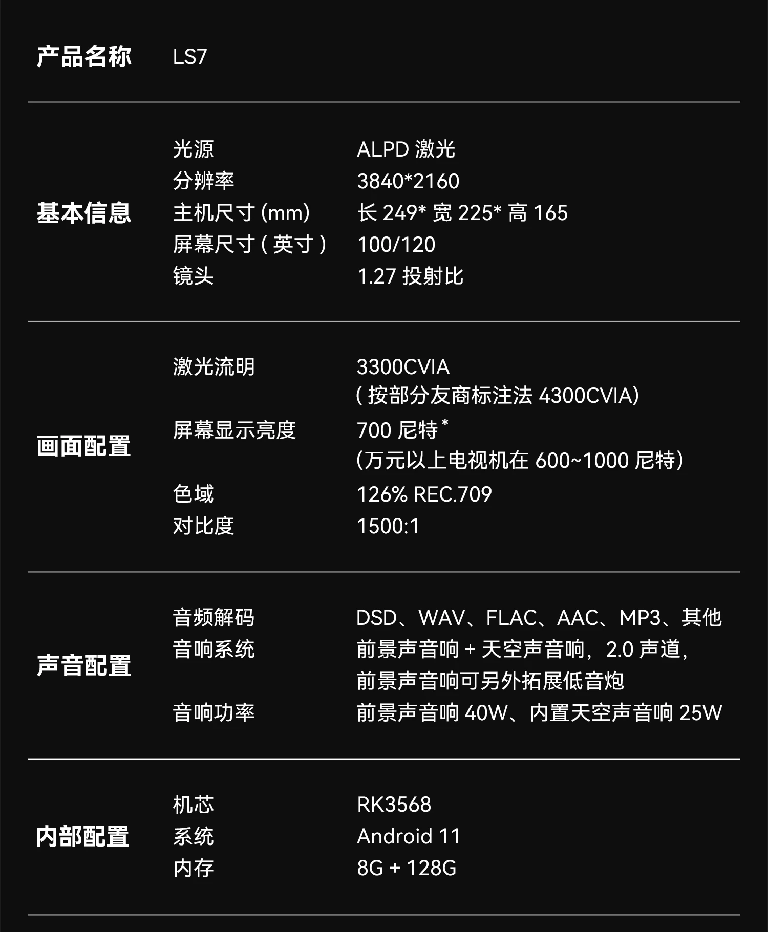 【歌航LS7+Mini无线音响】投影仪家用超高清客厅投影机2026新款家庭影院卧室 20
