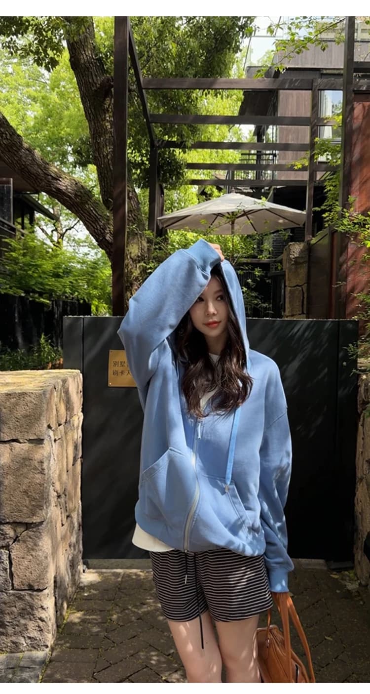 D YANGJUN 2026春季新款抽绳连帽拉链长袖卫衣外套巨好看上衣 28