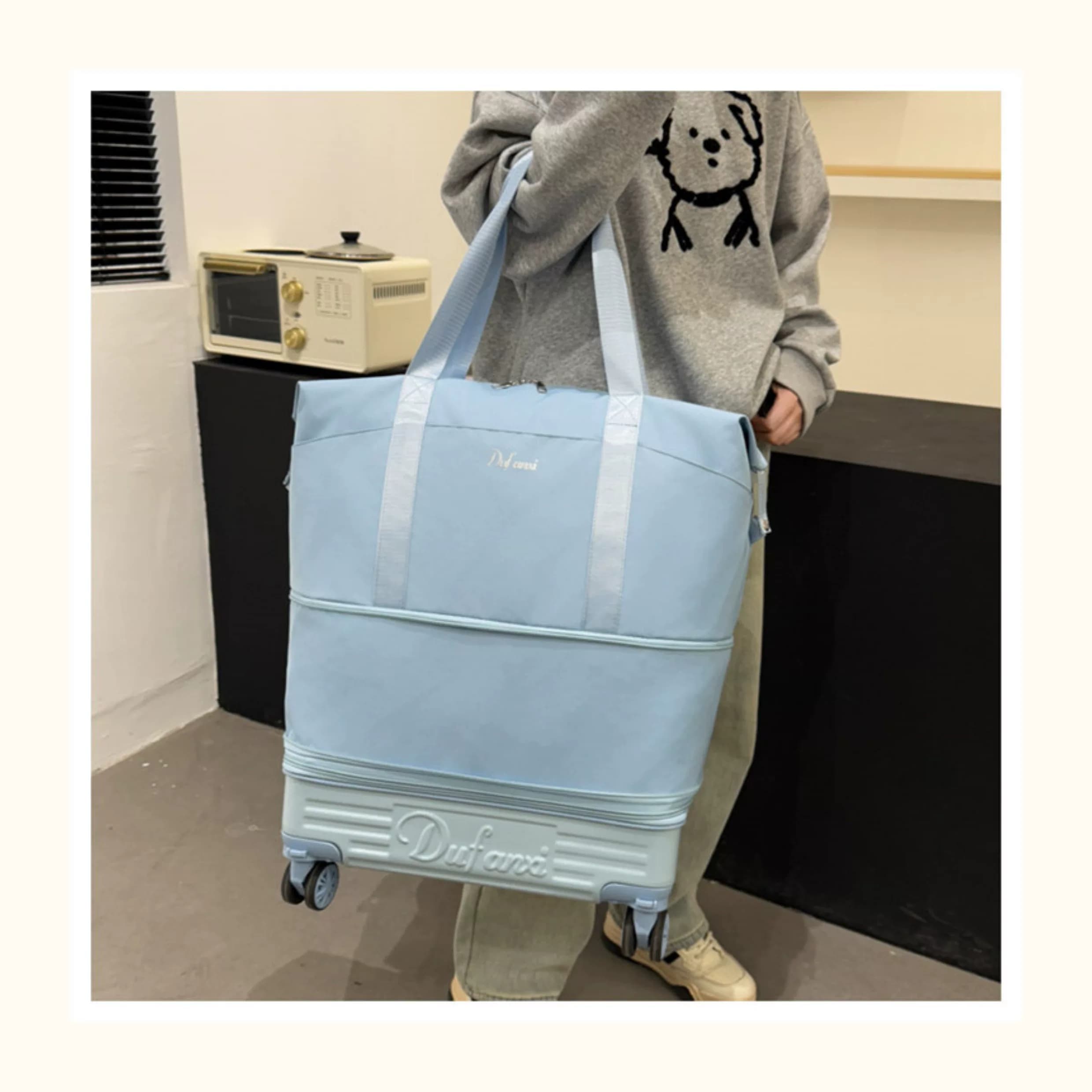 万向轮背拉两用旅行包带拉杆新款行李袋收纳包瑜伽待产出差手提包 49