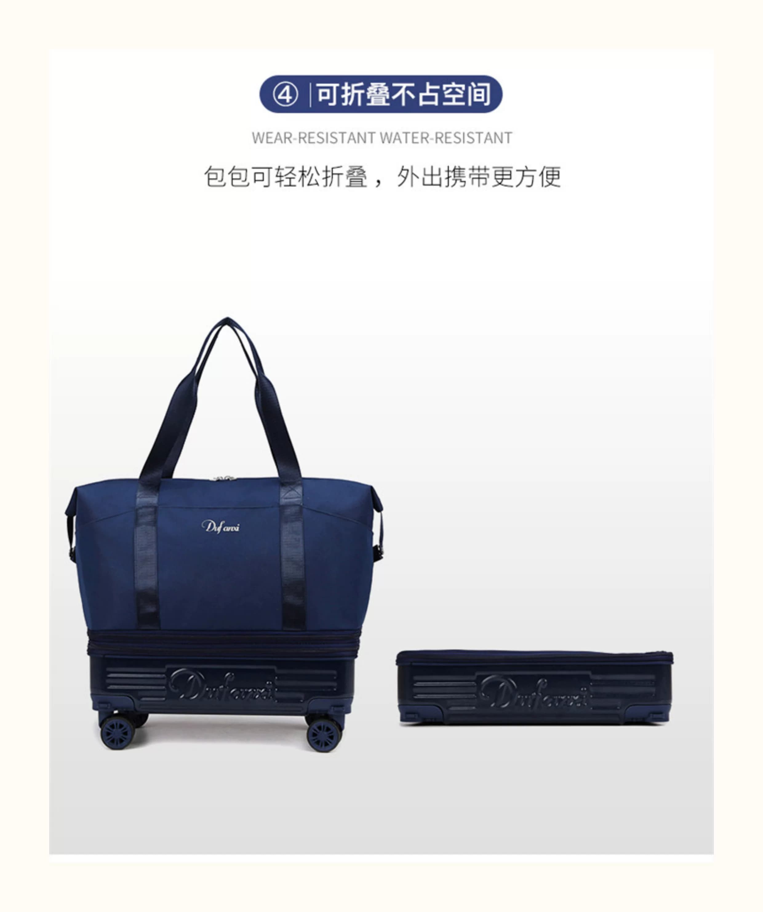 万向轮背拉两用旅行包带拉杆新款行李袋收纳包瑜伽待产出差手提包 11