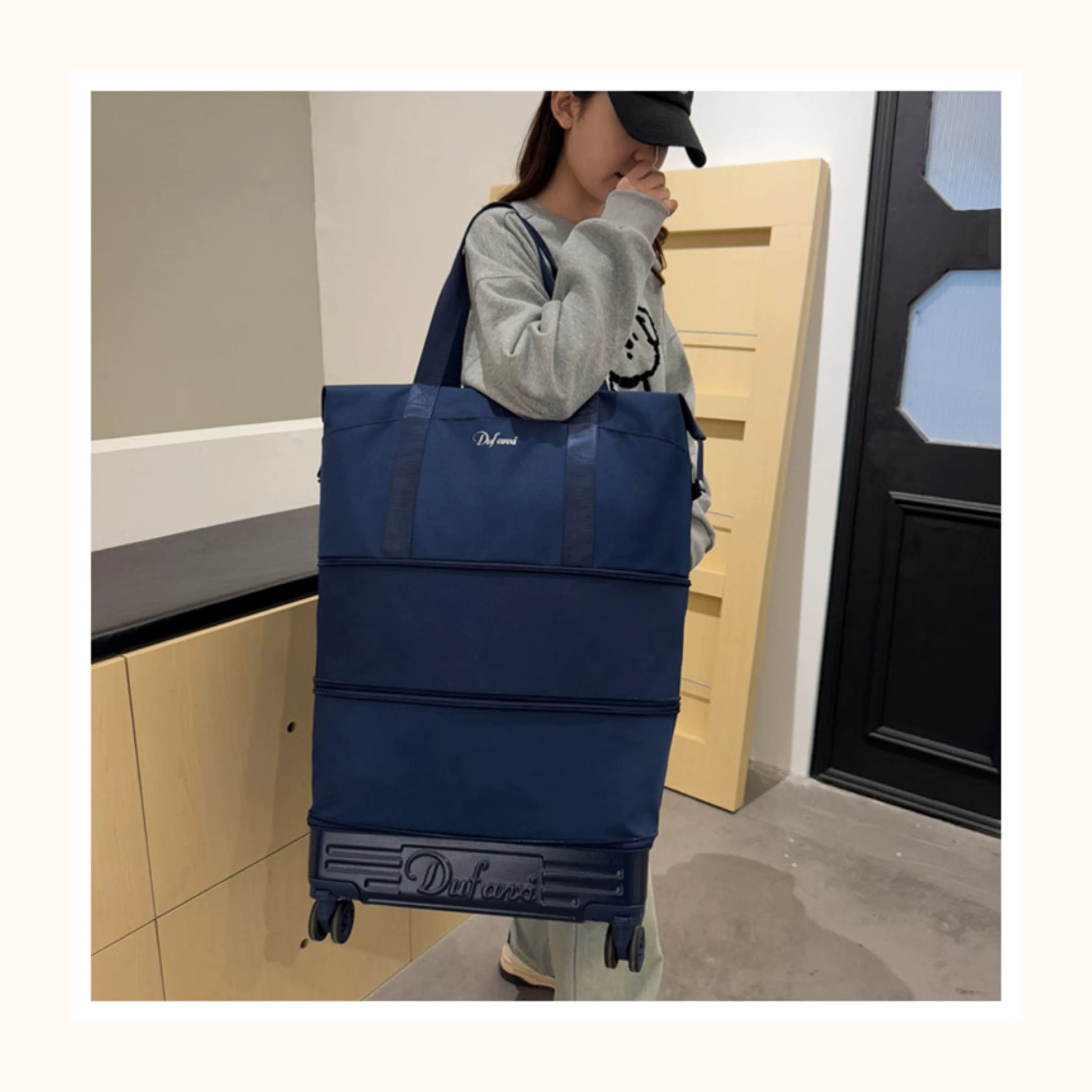 万向轮背拉两用旅行包带拉杆新款行李袋收纳包瑜伽待产出差手提包 52