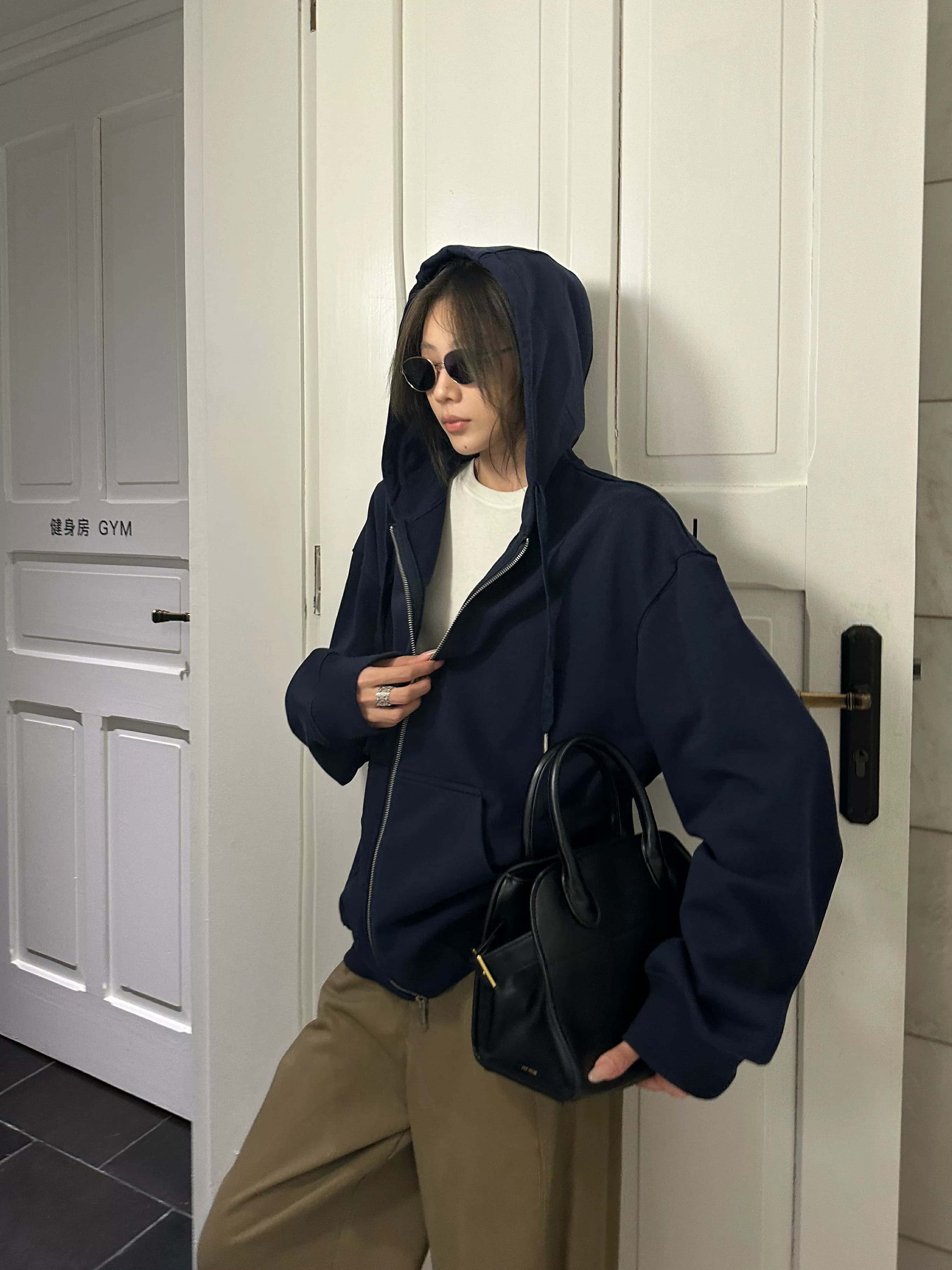 D YANGJUN 2026春季新款抽绳连帽拉链长袖卫衣外套巨好看上衣 26